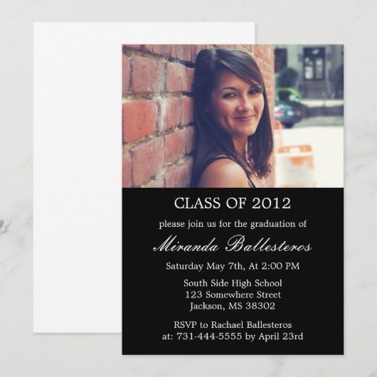 Aankondigingen van Black Photo Design Graduy (Voorkant / Achterkant)