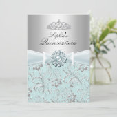 Aankondigingen van Blue Swirl Tiara Quinceanera (Staand voorkant)