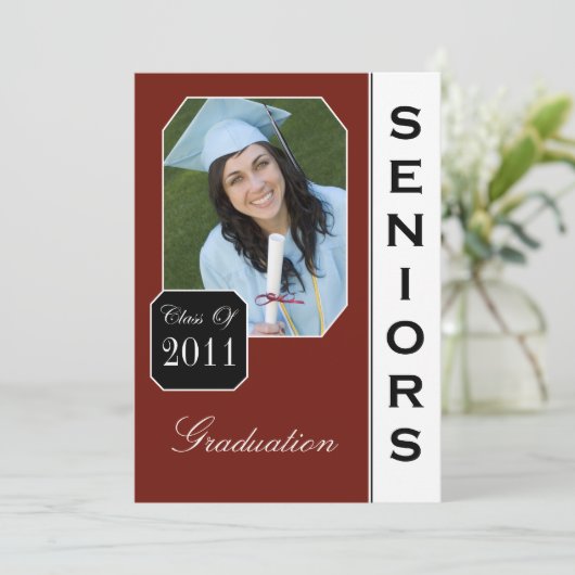 Aankondigingen van Classic Red Photo Gradution (Staand voorkant)