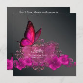 Aankondigingen van de afstuderen van de Hot Pink B (Voorkant / Achterkant)