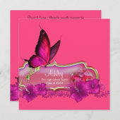 Aankondigingen van de afstuderen van de Hot Pink B (Voorkant / Achterkant)