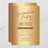 Aankondigingen van de Elegant Gold Foil Graduy Par (Voorkant / Achterkant)