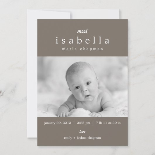 Aankondigingen van de geboorte MODERN (Voorkant)