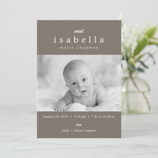 Aankondigingen van de geboorte MODERN (Staand voorkant)