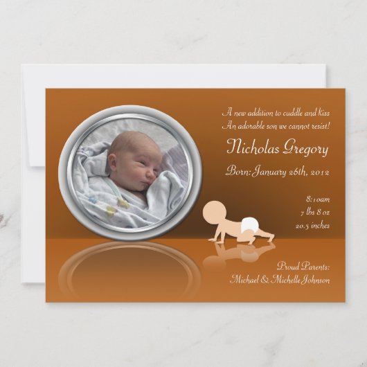 Aankondigingen van de geboorte van Baby Reflection (Voorkant)