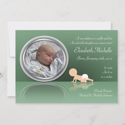 Aankondigingen van de geboorte van Baby Reflection (Voorkant)
