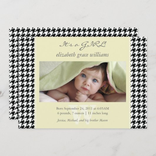 Aankondigingen van de geboorte van de Houndstooth (Voorkant / Achterkant)