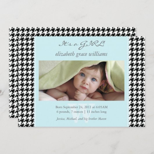Aankondigingen van de geboorte van de Houndstooth (Voorkant / Achterkant)