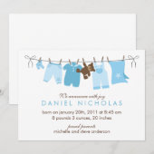 Aankondigingen van de geboorte van de wasdag Baby (Voorkant / Achterkant)