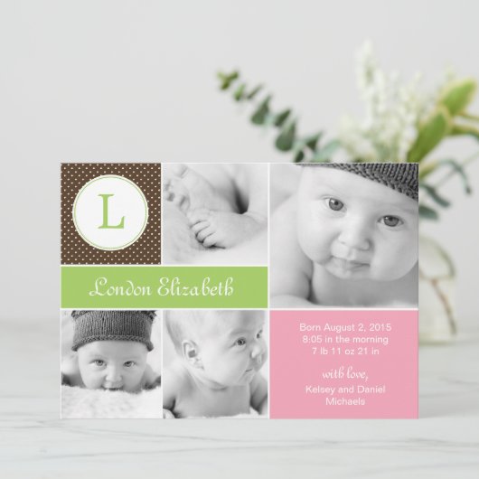 Aankondigingen van de geboorte van een modern Init (Staand voorkant)