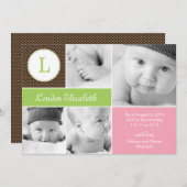 Aankondigingen van de geboorte van een modern Init (Voorkant / Achterkant)