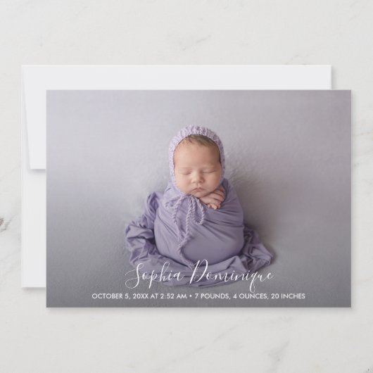 Aankondigingen van de geboorte van Elegant Script (Voorkant)