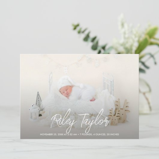 Aankondigingen van de geboorte van Elegant Script  (Staand voorkant)