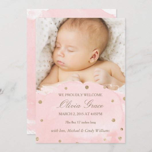 Aankondigingen van de geboorte van Gold Foil en Pi (Voorkant / Achterkant)