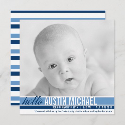 Aankondigingen van de geboorte van moderne toonaan (Voorkant / Achterkant)