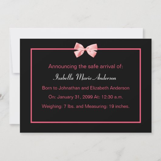 Aankondigingen van de geboorte van Trendy Pink en (Achterkant)