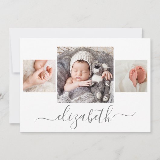 Aankondigingen van de geboortenfoto Collage Birth (Voorkant)