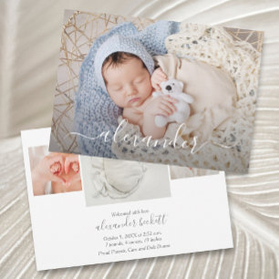 Aankondigingen van de geboortenfoto Collage Birth