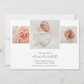 Aankondigingen van de geboortenfoto Collage Birth (Achterkant)