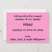 Aankondigingen van de hond adoptie of geboorte (ro (Achterkant)