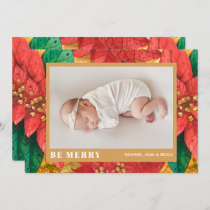 Aankondigingen van de kerstfoto van Poinsettia