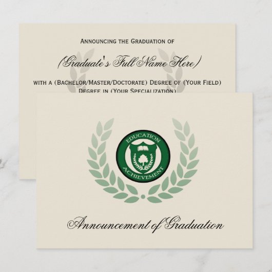 Aankondigingen van de logo- of studiecyclus (Voorkant / Achterkant)