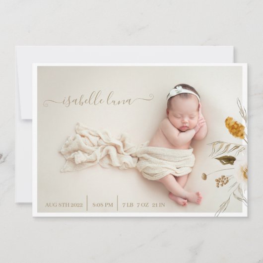 Aankondigingen van de pasgeboren geboorte Stats Fo (Voorkant)