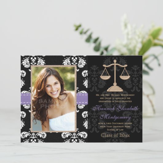 Aankondigingen van de rechtenstudie nodigt Paars u (Staand voorkant)