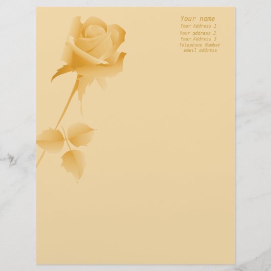 Aankondigingen van de roemeense goudbruiloft Roos Custom Briefhoofd (Voorkant)