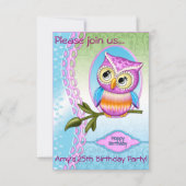 Aankondigingen van de uitnodigingen van Cute Owl B (Voorkant)