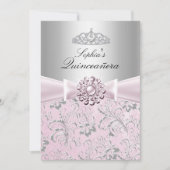 Aankondigingen van Floral Swirl Tiara Quinceanera (Voorkant)