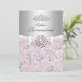 Aankondigingen van Floral Swirl Tiara Quinceanera (Staand voorkant)