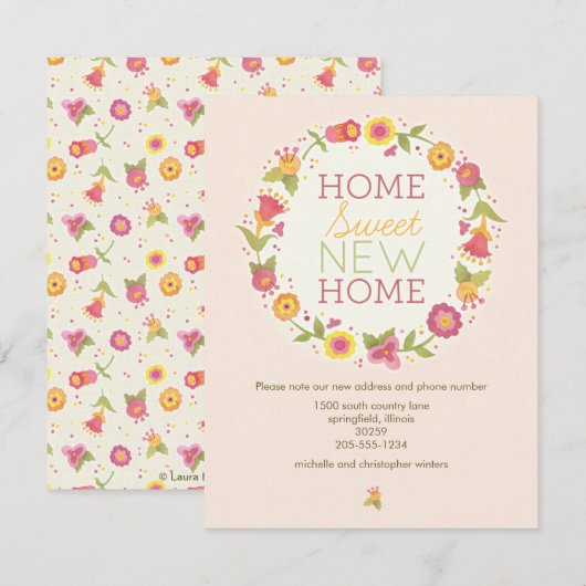 Aankondigingen van Floral Wreath Moving (Voorkant / Achterkant)