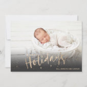 Aankondigingen van Gold Prettige feestdagen Photo (Voorkant)