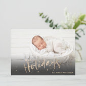 Aankondigingen van Gold Prettige feestdagen Photo (Staand voorkant)