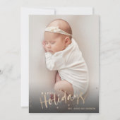 Aankondigingen van Gold Prettige feestdagen Photo  (Voorkant)