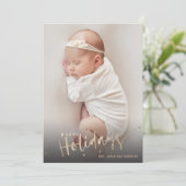 Aankondigingen van Gold Prettige feestdagen Photo  (Staand voorkant)