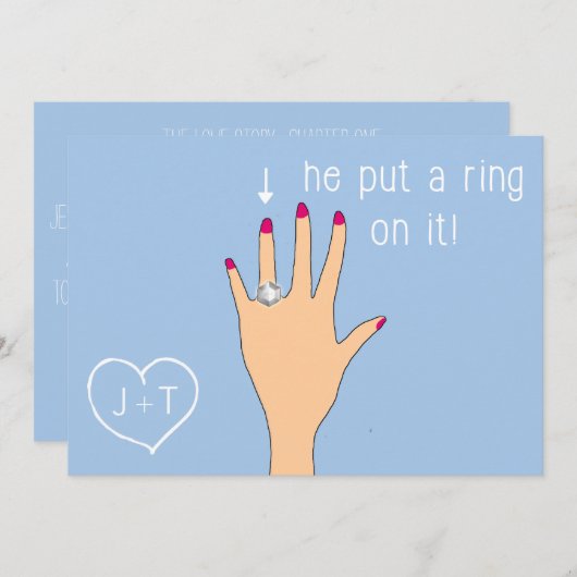 Aankondigingen van het moderne Verloving bevestige (Voorkant / Achterkant)