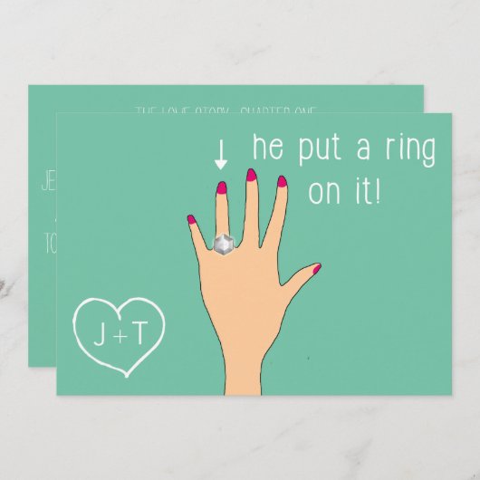 Aankondigingen van het moderne Verloving bevestige (Voorkant / Achterkant)