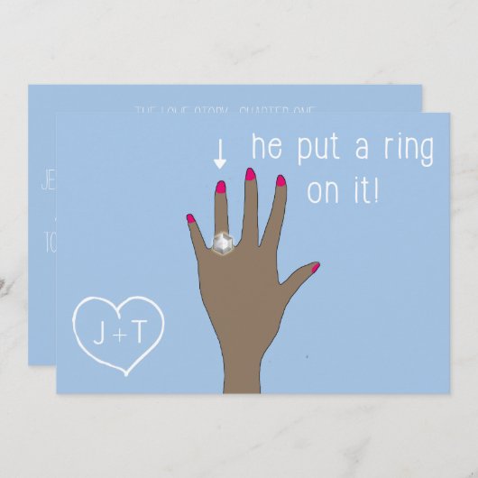 Aankondigingen van het moderne Verloving bevestige (Voorkant / Achterkant)