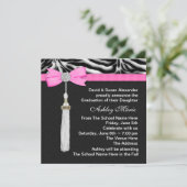 Aankondigingen van Hot Pink Zebra-afstuderen (Staand voorkant)