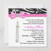 Aankondigingen van Hot Pink Zebra-afstuderen (Voorkant)