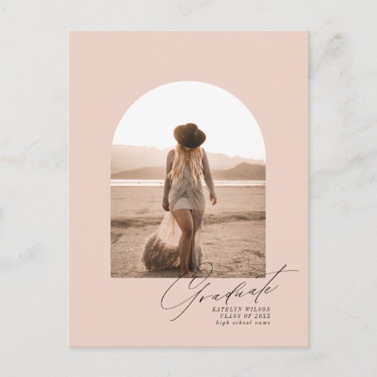 Aankondigingen van minimale boogfoto-Afstudeerder Aankondigingskaart (Voorkant)