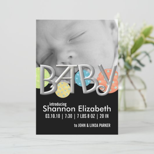 Aankondigingen van moderne Baby geboorte (Staand voorkant)