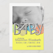 Aankondigingen van moderne Baby geboorte (Voorkant / Achterkant)