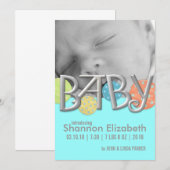 Aankondigingen van moderne Baby geboorte (Voorkant / Achterkant)