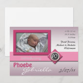 Aankondigingen van moderne glazen monogram roze ge (Voorkant / Achterkant)
