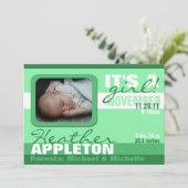 Aankondigingen van moderne Trendy Zee Green Stripe (Staand voorkant)