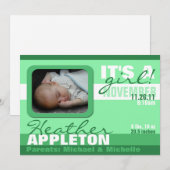 Aankondigingen van moderne Trendy Zee Green Stripe (Voorkant / Achterkant)