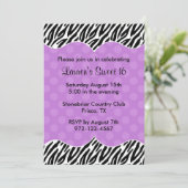 Aankondigingen van Paarse stippen van Zebra Print (Staand voorkant)